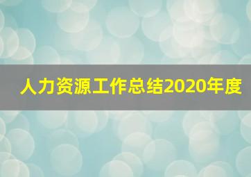 人力资源工作总结2020年度