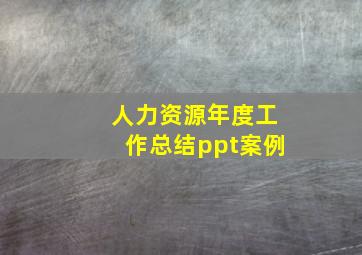 人力资源年度工作总结ppt案例