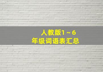 人教版1～6年级词语表汇总