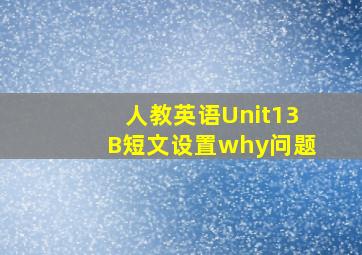 人教英语Unit13B短文设置why问题