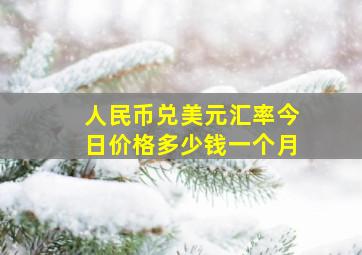 人民币兑美元汇率今日价格多少钱一个月