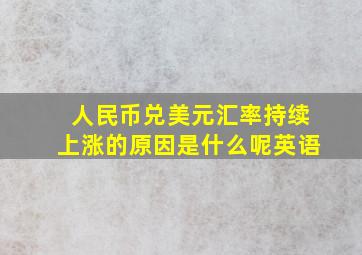 人民币兑美元汇率持续上涨的原因是什么呢英语