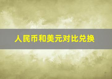 人民币和美元对比兑换