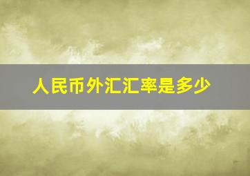 人民币外汇汇率是多少