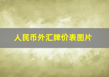 人民币外汇牌价表图片