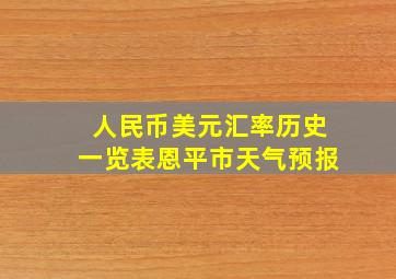 人民币美元汇率历史一览表恩平市天气预报