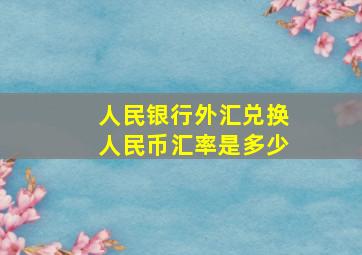 人民银行外汇兑换人民币汇率是多少