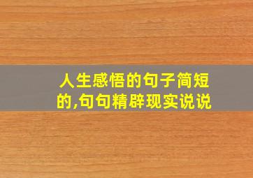 人生感悟的句子简短的,句句精辟现实说说