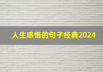 人生感悟的句子经典2024