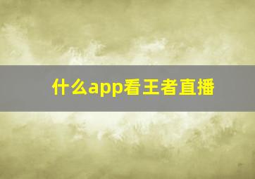 什么app看王者直播