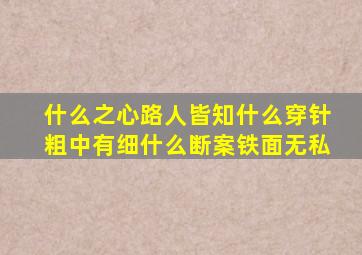 什么之心路人皆知什么穿针粗中有细什么断案铁面无私