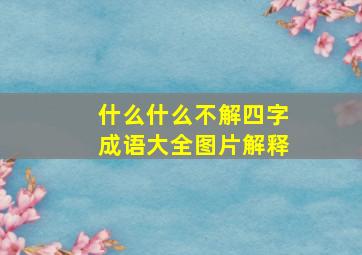 什么什么不解四字成语大全图片解释