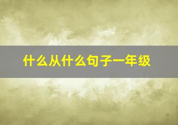 什么从什么句子一年级