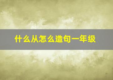 什么从怎么造句一年级