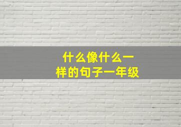 什么像什么一样的句子一年级