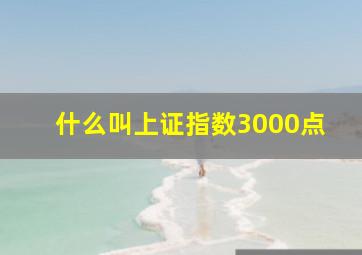 什么叫上证指数3000点