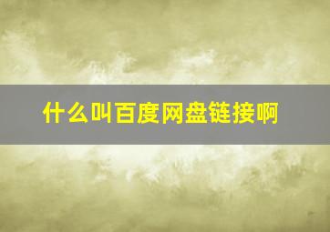 什么叫百度网盘链接啊