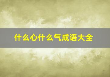 什么心什么气成语大全