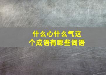 什么心什么气这个成语有哪些词语