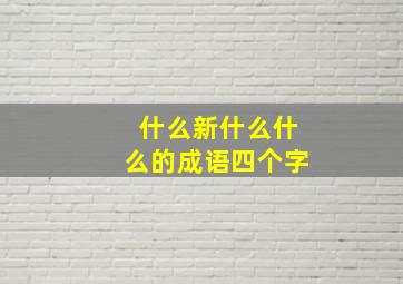 什么新什么什么的成语四个字