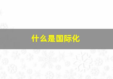 什么是国际化