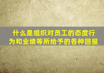 什么是组织对员工的态度行为和业绩等所给予的各种回报