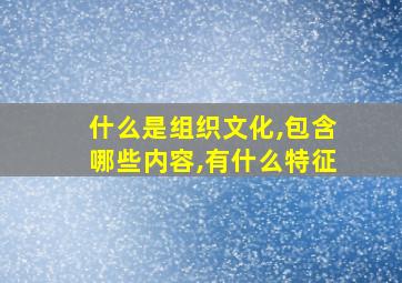 什么是组织文化,包含哪些内容,有什么特征