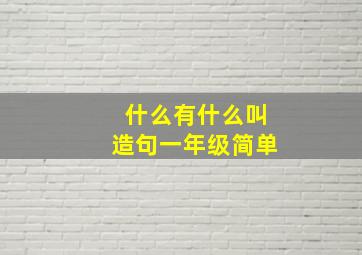 什么有什么叫造句一年级简单