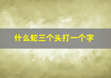 什么蛇三个头打一个字