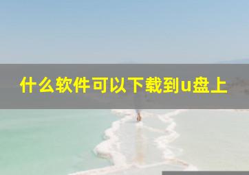 什么软件可以下载到u盘上