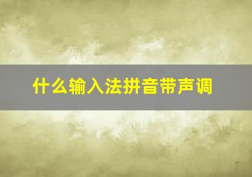 什么输入法拼音带声调