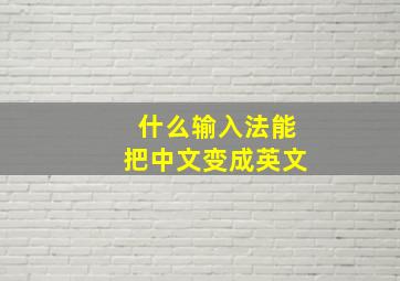 什么输入法能把中文变成英文