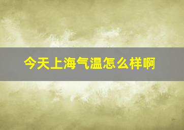 今天上海气温怎么样啊