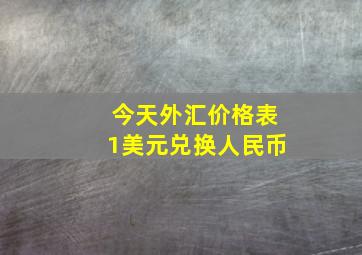 今天外汇价格表1美元兑换人民币