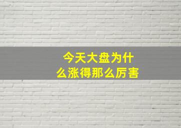 今天大盘为什么涨得那么厉害