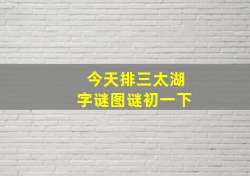 今天排三太湖字谜图谜初一下