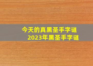 今天的真黑圣手字谜2023年黑圣手字谜