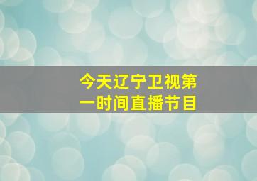 今天辽宁卫视第一时间直播节目