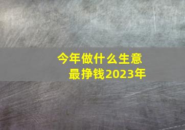 今年做什么生意最挣钱2023年