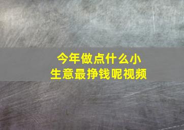 今年做点什么小生意最挣钱呢视频