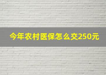 今年农村医保怎么交250元