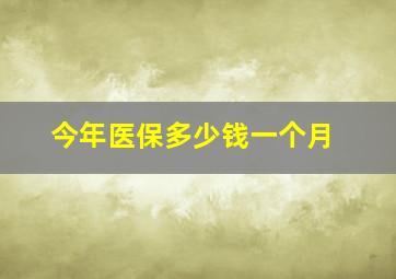 今年医保多少钱一个月