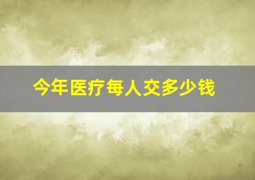 今年医疗每人交多少钱