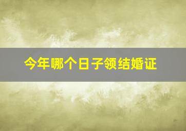 今年哪个日子领结婚证