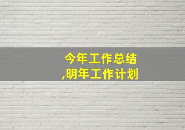 今年工作总结,明年工作计划