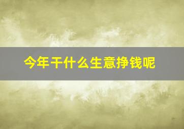 今年干什么生意挣钱呢