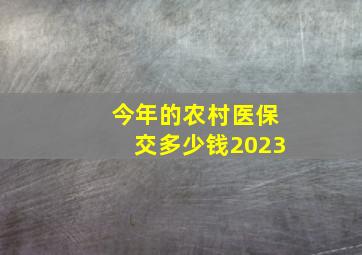 今年的农村医保交多少钱2023