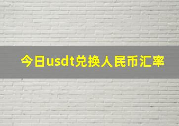 今日usdt兑换人民币汇率