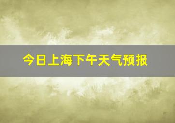 今日上海下午天气预报