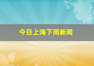 今日上海下雨新闻